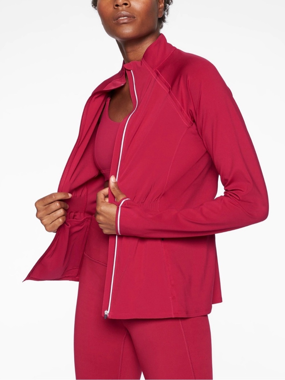 Athleta Run Free Jacket Candy Apple